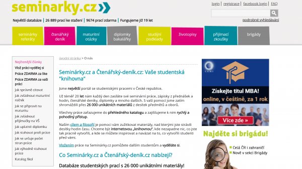 Inspiruj se u ostatních, seminárky, diplomové práce, maturitní otázky